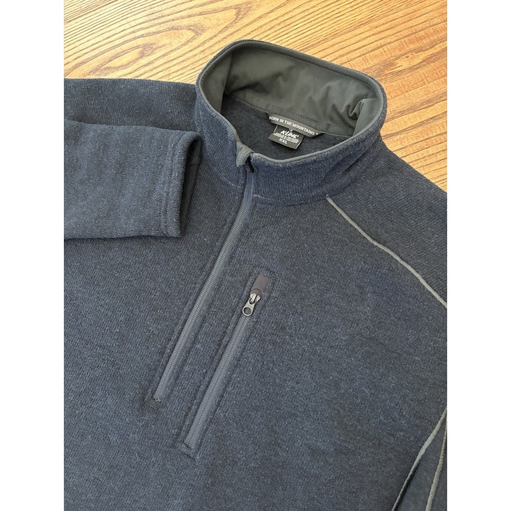 KUHL Men's 2XL Mutiny Blue Interceptr 1/4 Zip Fleece Pullover Sweater